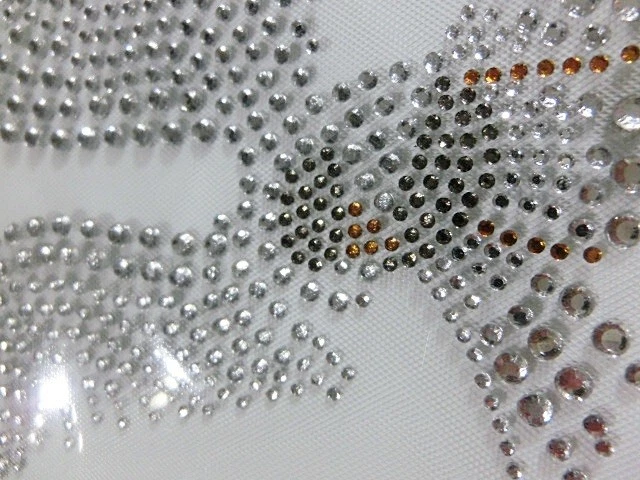 Strass Bügelbild Applikation Vogel Eule Crystal Black Diamond 190327 - Bild 2 von 3