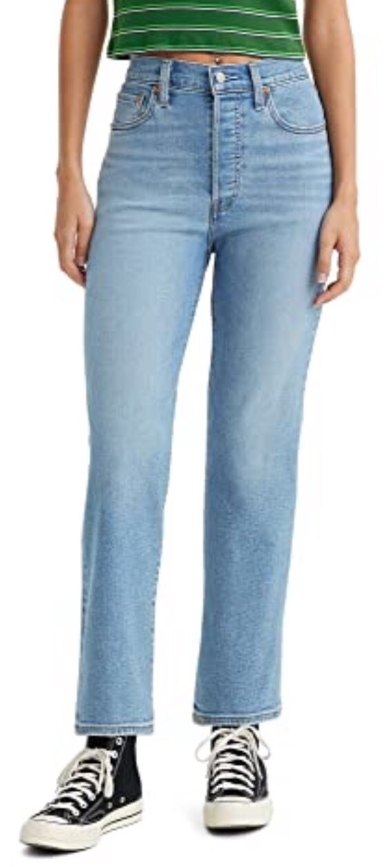 Levi's Women's Ribcage Straight Ankle Jeans Light Wash Blue 32 x 27 New With Tag