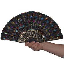 Handfächer Tanzfächer Taschenfächer Taschenfächer Stofffächer Klappfächer Deko