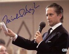 Michael Douglas Signed Autograph Wall Street 11X14 Photo BAS Beckett