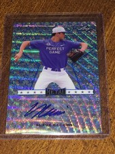 SLADE CECCONI 2017 LEAF PERFECT GAME AUTOGRAPH BLUE WAVE CARD #1/1 GUARDIANS
