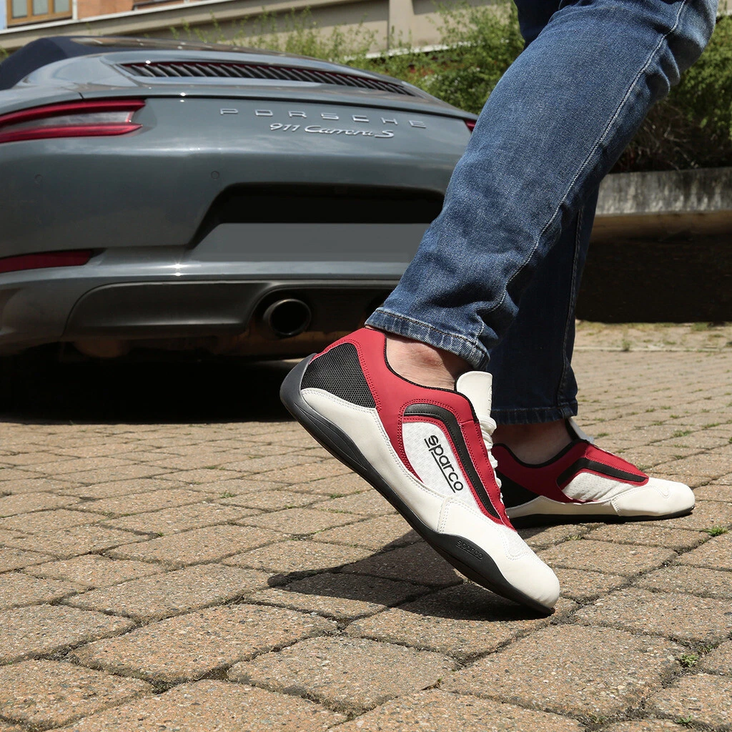 SPARCO JEREZ white and red Motorsports Driving Trainers Sneakers Shoes