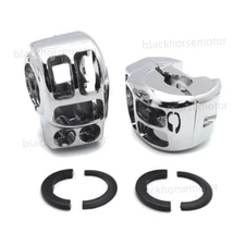 2x Chrome Switch Housing Cover For 2014+ Harley Touring & Trike with OEM Clutch