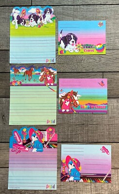 #ad Vintage Lisa Frank Stationary Letters and Envelopes Puppies $18.74