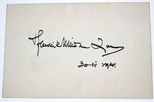 Hendrik Willem van Loon Hand Written and Signed RARE Personal Thoughts on Card