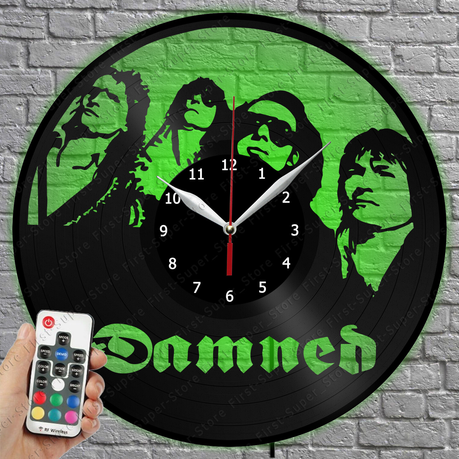 LED Damned Vinyl Record Wall Clock with LED Light 1346