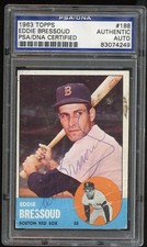 Eddie Bressoud #188 signed autograph auto 1963 Topps Baseball PSA Slabbed