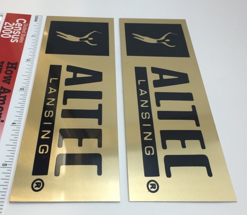Altec Lansing Speaker Badge Custom Aluminum LARGE - PAIR - Picture 3 of 7