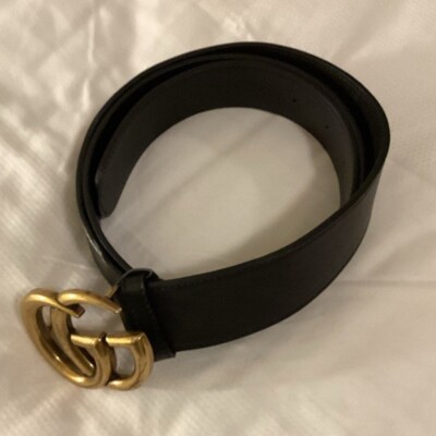 Gucci Marmont Wide Black Leather GG Belt | eBay display picture 1