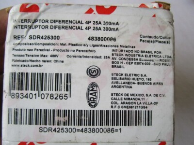 STECK  SDR 4P 25 AMP. 4-POLE  CIRCUIT BREAKER 400 VAC