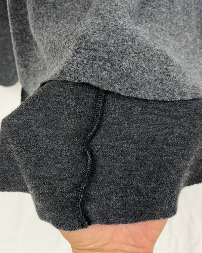 NSF Women Sweater Sz S/P Raw Hem Turtle Neck Gray Very Soft SAMPLE NWT - Picture 5 of 10
