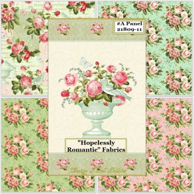 NORTHCOTT  ''HOPELESSLY ROMANTIC'' ROSES BOUQUETS FABRICS (SELECTION)