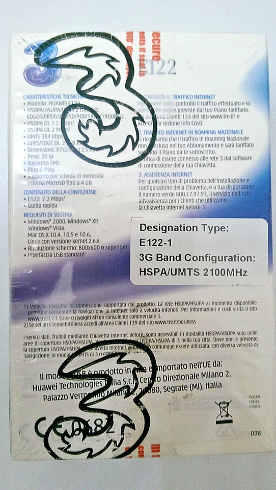 CHIAVETTA INTERNET VELOCE HUAWEI E122 - Immagine 2 di 2