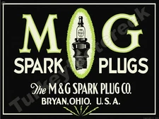 M&G Spark Plugs Bryan,Ohio 9" x 12" Metal Sign