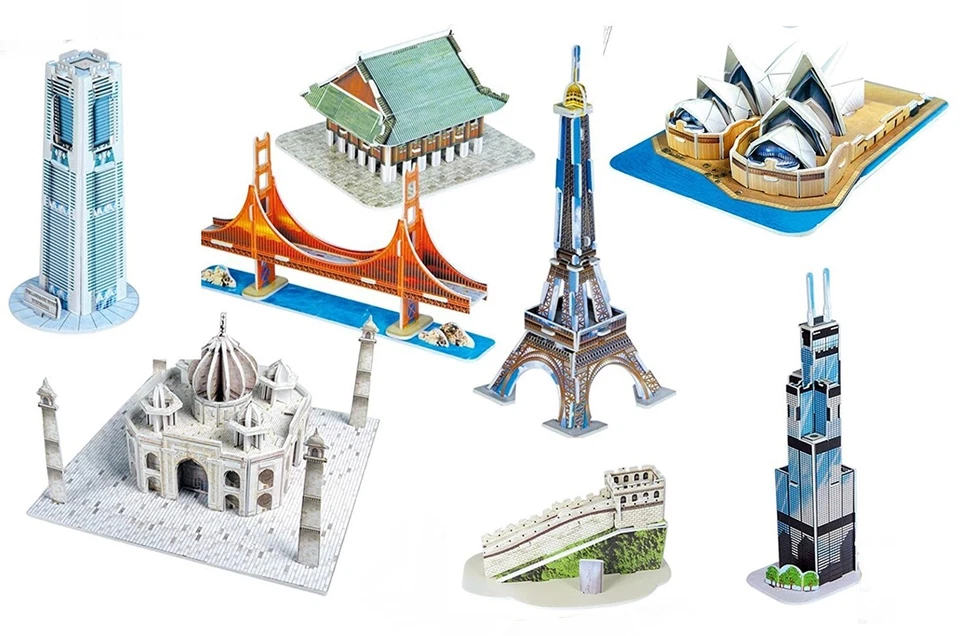 3D Puzzles EPS Foam board Educational creative, World Famous Mini Architectures - Image 2 of 2