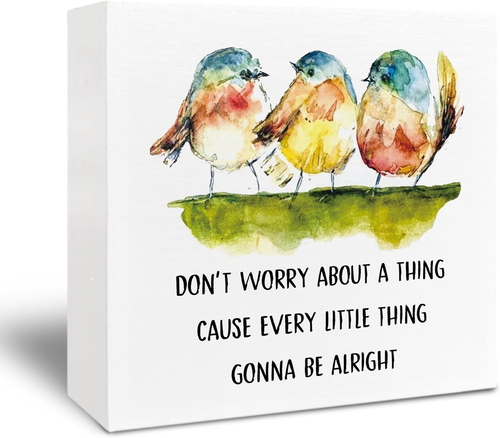 Inspirational Gifts Wooden Sign - Three Little Birds Decor for Home Farmhouse, D - Picture 11 of 12
