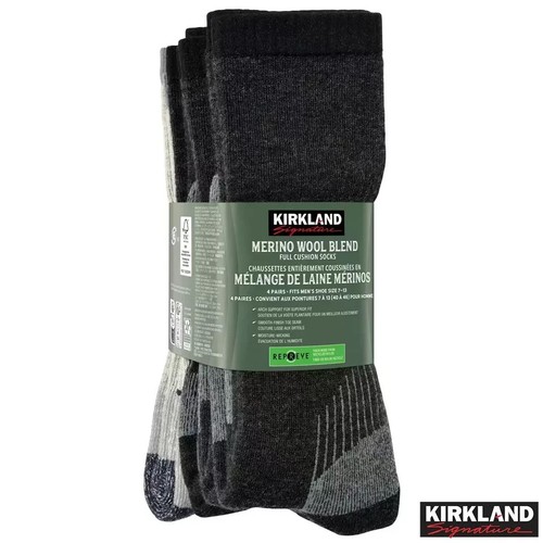 Kirkland Signature Merino Wool 57% ,Trail Socks 4 Pairs Hiking Outdoor Warm7-13 - Picture 4 of 5