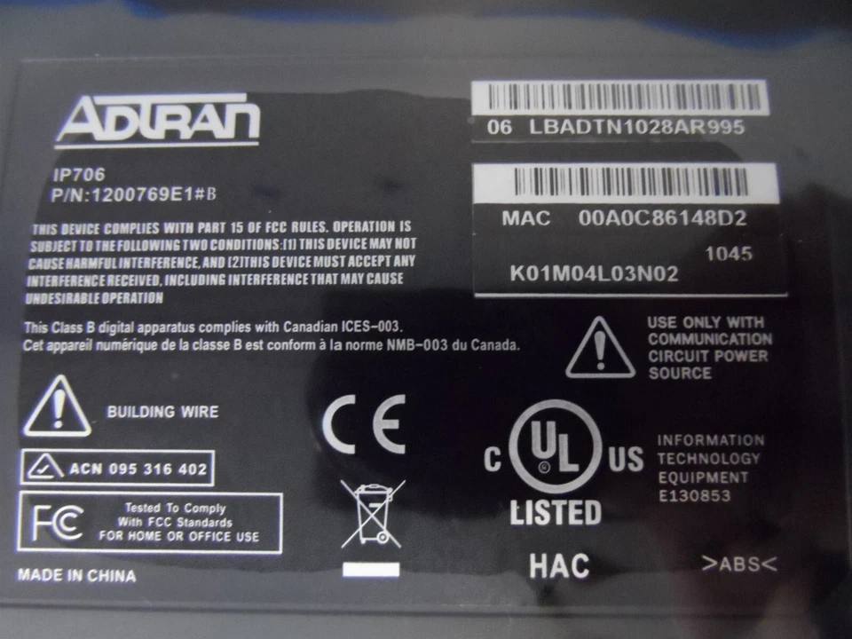 Adtran New IP706 VOIP 6 Line Phone 1200769E1#B Black Display 1200769E1 IP 706 - Image 4 of 4