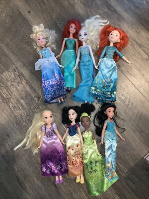 Lot of Disney Princess Barbies Hasbro Dolls with Accessories