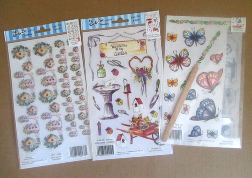10 Packs Decals Rub On Art Transfers Crafts Garden Flowers Animals Thanksgiving - Picture 6 of 7