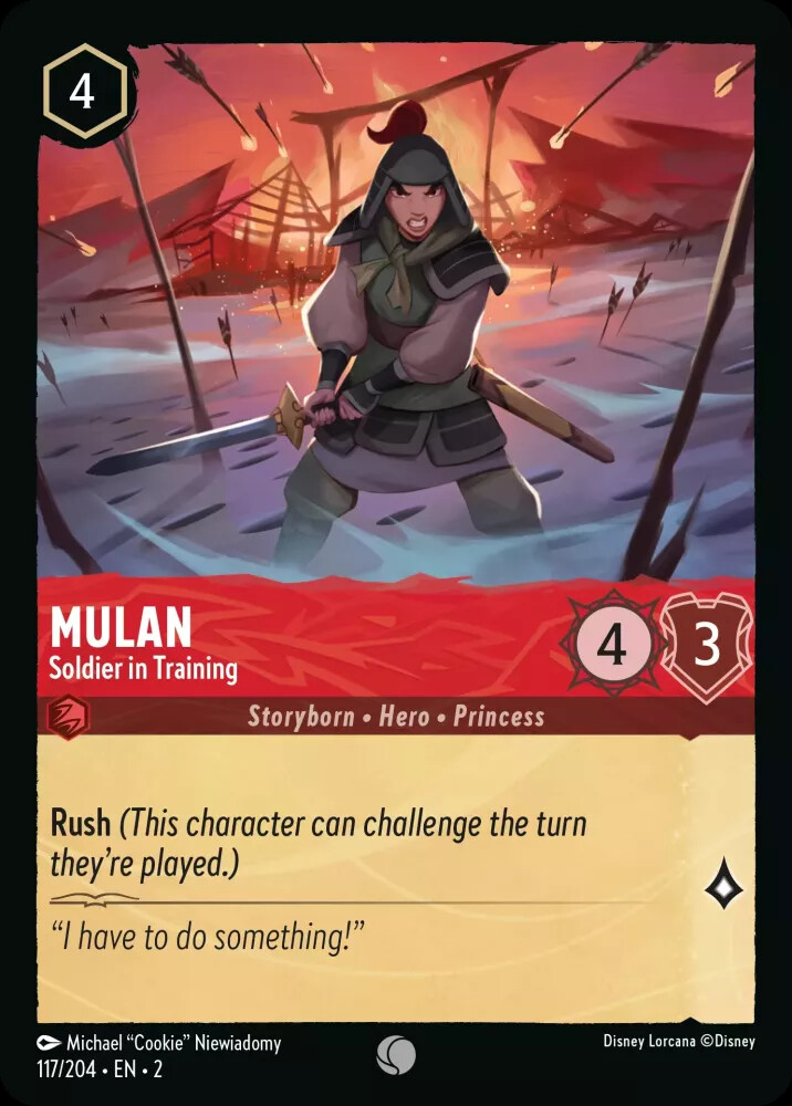 Mulan Rise of the Floodborn 117/204 Lorcana TCG Card NM/M Regular