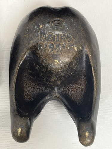 Scott Nelles Bronze Abstract Fat Man Box with Little Man Art Sculpture 1991 - Picture 11 of 11