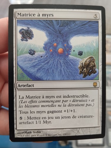 Magic the Gathering MYR MATRIX FRENCH LANGUAGE Darksteel Rare Artifact Card - Picture 3 of 5