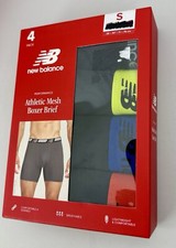 Men's S New Balance 4 Pack Performance Mesh Boxer Briefs Blue Red Green Black