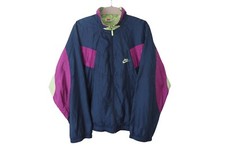 Vintage NIKE Track Jacket Full Zip Size L 90s sportswear windbreaker
