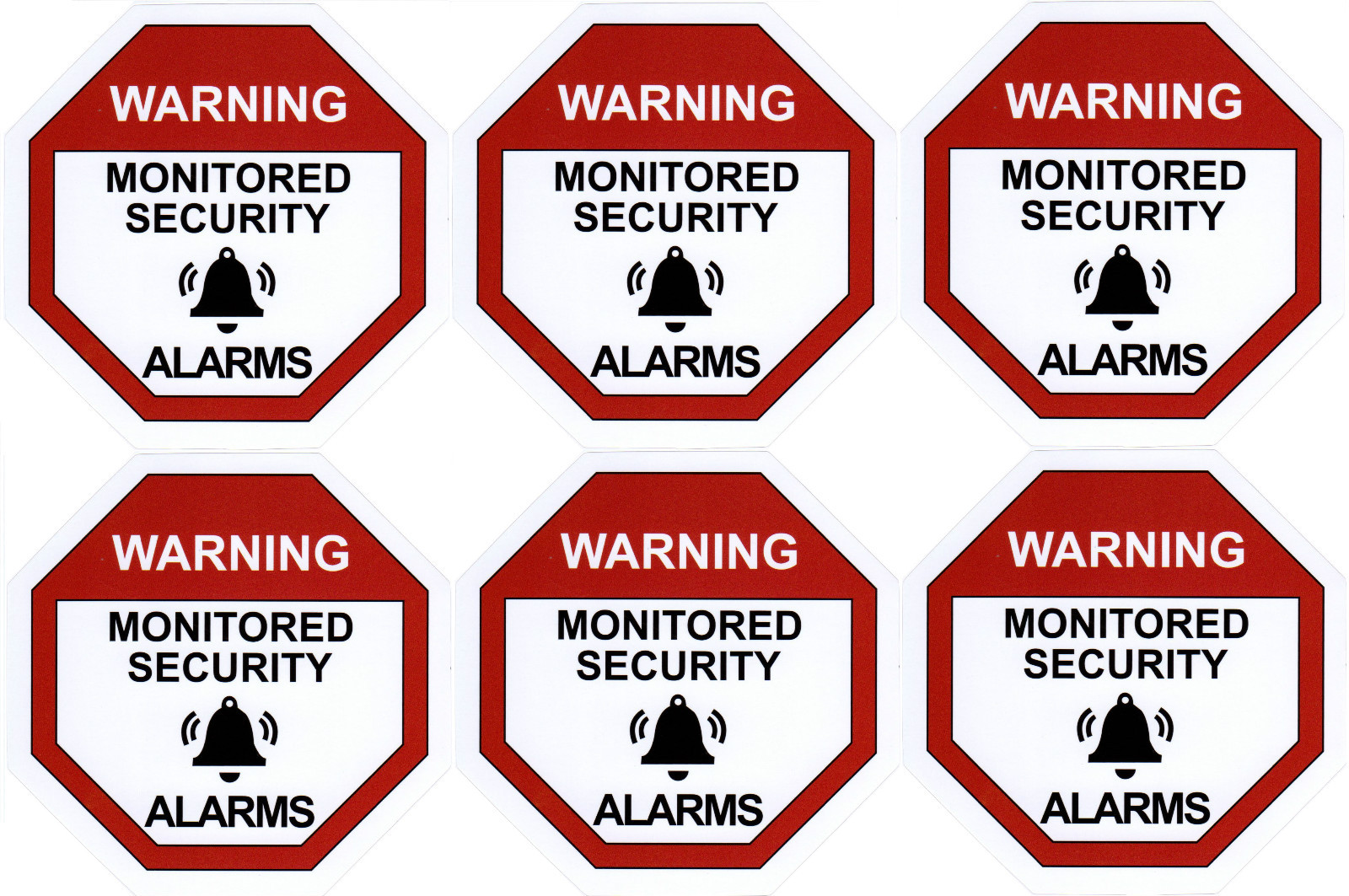 x6 Alarm Warning Sticker, Home Security Vinyl Decal, Burglar House Security Sign eBay