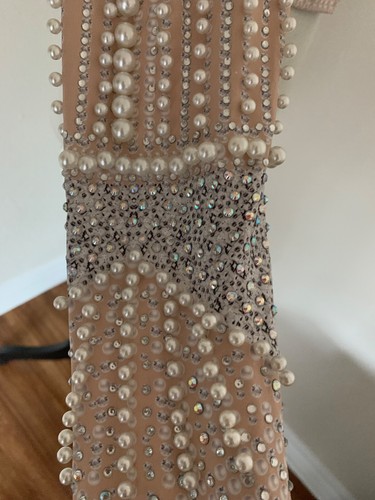 Camicetta DONNEE PAR DIEU donna L rosa bianca perla perline manica lunga cropped top - Foto 8 di 24