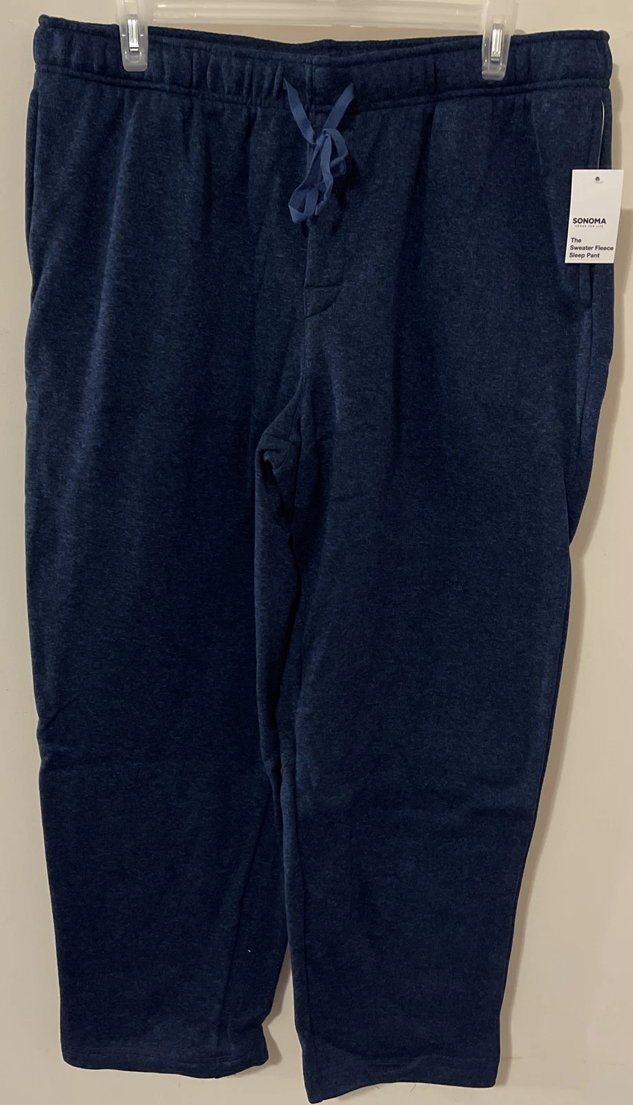 Sonoma Mens 2xb Thick Blue Fleece Lounge Sweatpants w/Pockets NWT! A4552
