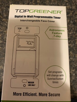 TOPGREENER Digital Astronomic Timer Switch, 7-Day Programmable Sunrise Sunset, S