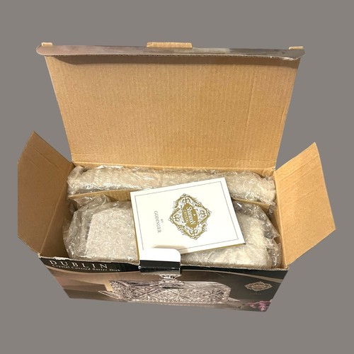Shannon Crystal By Godinger Dublin Lead Crystal Covered Butter Dish NEW IN BOX - Picture 2 of 5