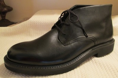 ECCO Metropole London Black Leather Mens Chukka Boots EU 41 US 7-7.5 BRAND NEW!