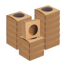 20Pcs Kraft Soap Boxes, 3.1" x 3.1" x 1.2" Mini Kraft Treat Boxes(Brown)
