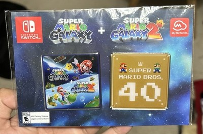 Super Mario Galaxy 1 & 2 Super Mario Bros 40th Anniversary Pin Set. New