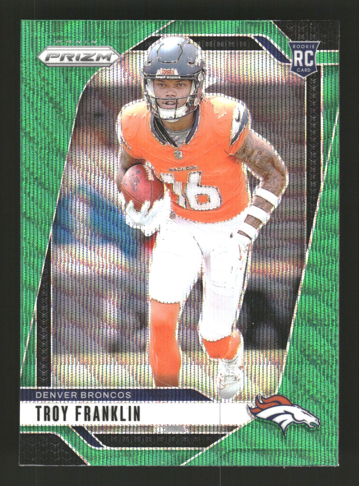 Troy Franklin 2024 Panini Prizm #393 Green Wave Denver Broncos