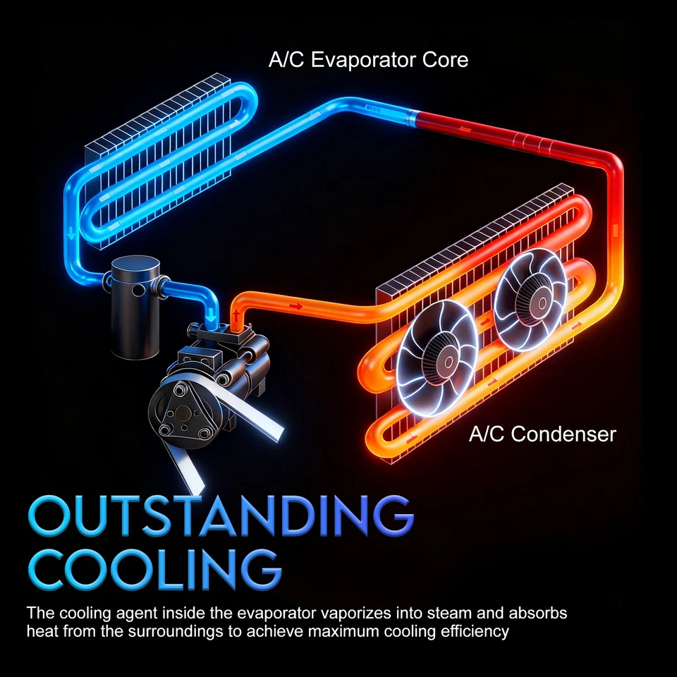 A/C Evaporator Core For 1997-2003 Ford F-150 F-250 Expedition 1998-2003 Lincoln Foto 2 de 4