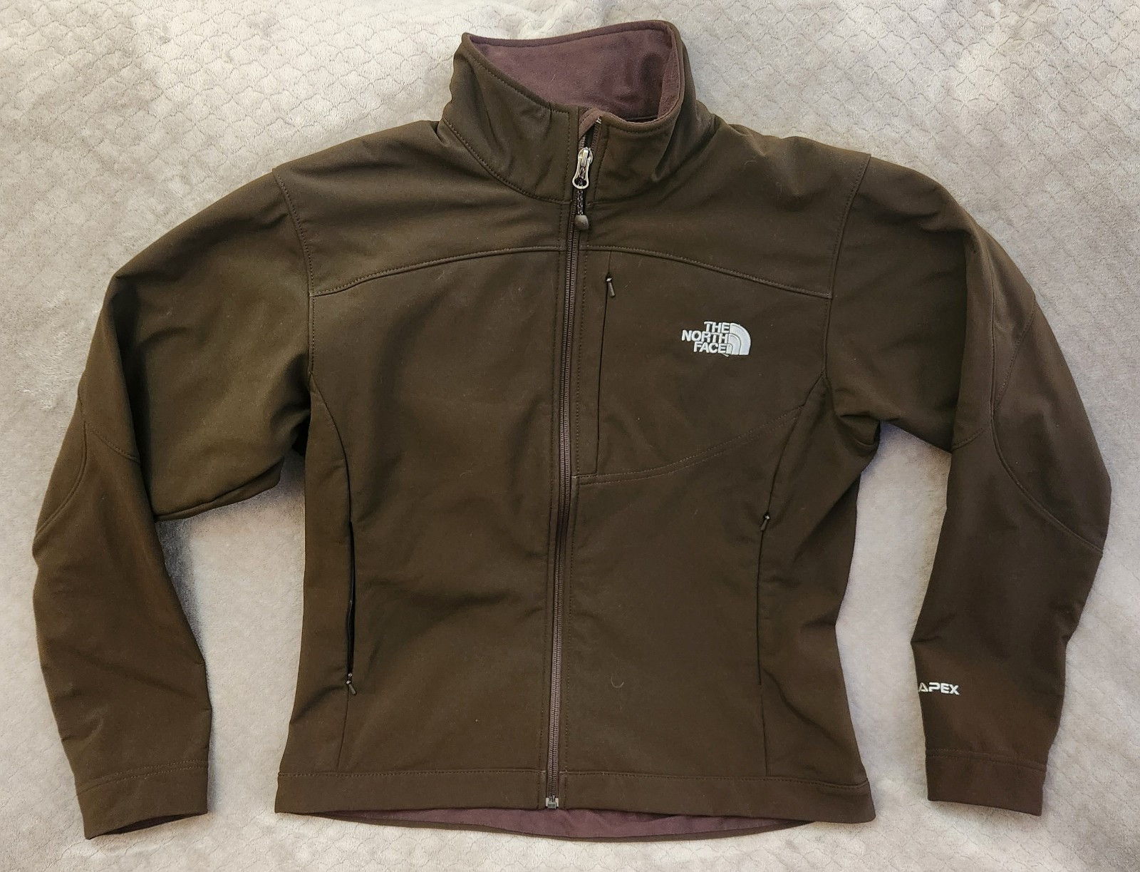 The North Face Apex Bionic Jacket Womens Size M Brown Softshell Full Zip Outdoor