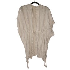 BOHO ME White Sparkle Tie Front Beach Summer Tunic Dress S/M