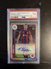 2023-24 Topps Merlin UCC Fermin Lopez RC Auto /99 Mojo Refractor PSA 9 Mint