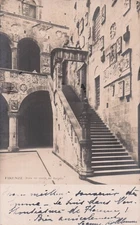 ITALY FLORENCE STAIRCASE IN THE COURTYARD OF THE BARGELLO