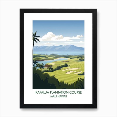 Kapalua Plantage Course Maui Hawa gerahmtes Wandbild Poster Leinwanddruck Bild