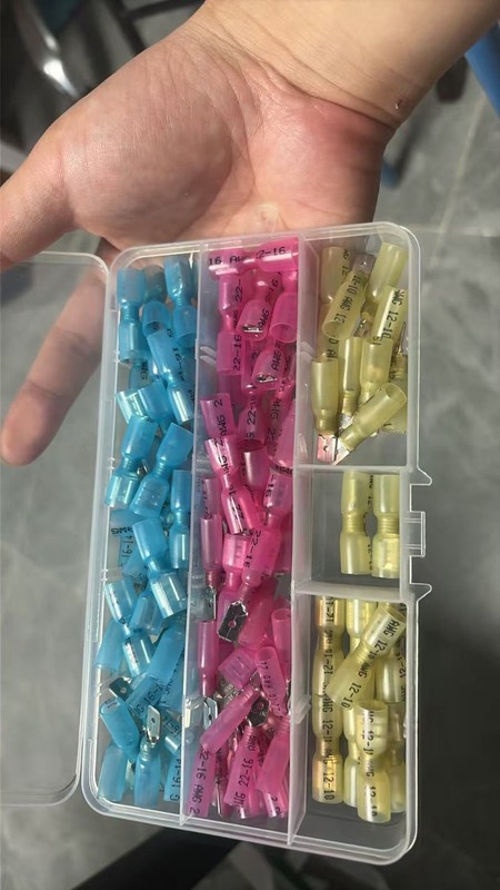 100pcs Waterproof Heat Shrink Spade Wire Connectors Electrical Crimp Terminals