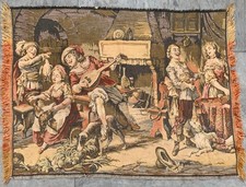 French Tapestry,Vintage Dacning view Tapestry, Home Decor Tapestry 2x2 ft