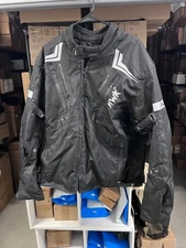 Used HWK Motorcycle Jacket Armoured Safety Black Size XL