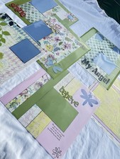 Set of 6 Pre Decorated Scrapbook Pages 12 x 12 Ready for Photos