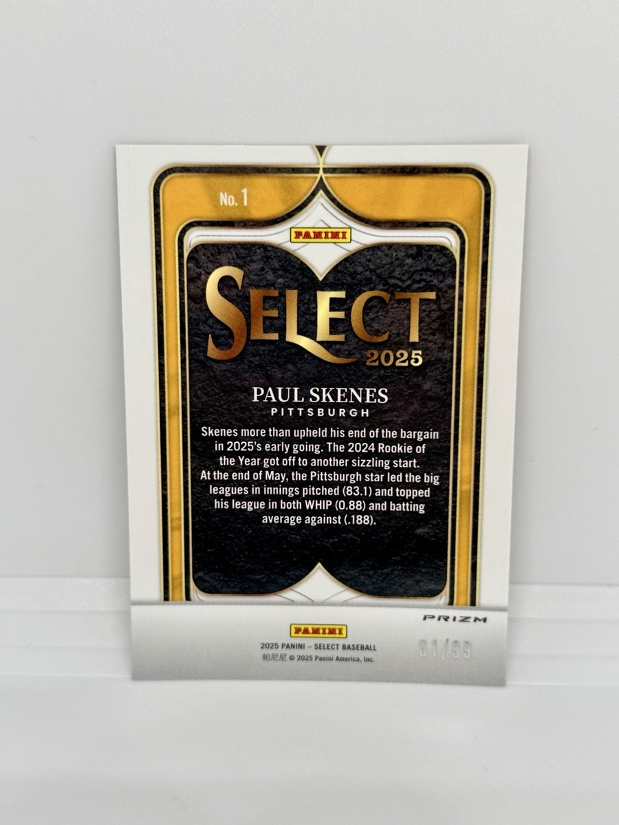 PAUL SKENES 2025 Panini Select Numbers Red Prizm /99 Pittsburgh