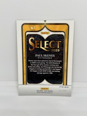 PAUL SKENES 2025 Panini Select Numbers Red Prizm /99 Pittsburgh